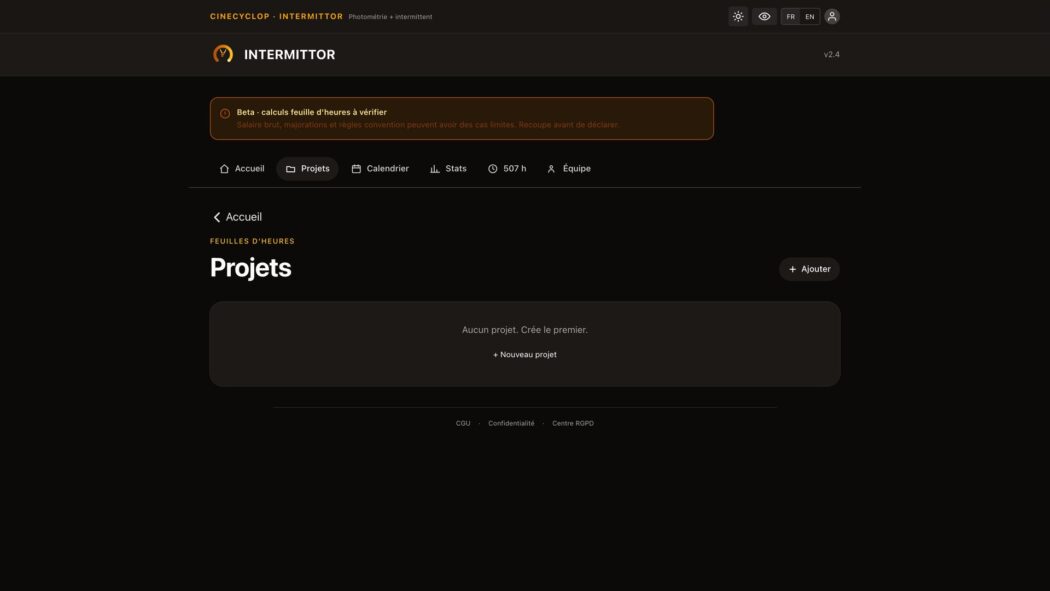 Intermittor — Projets